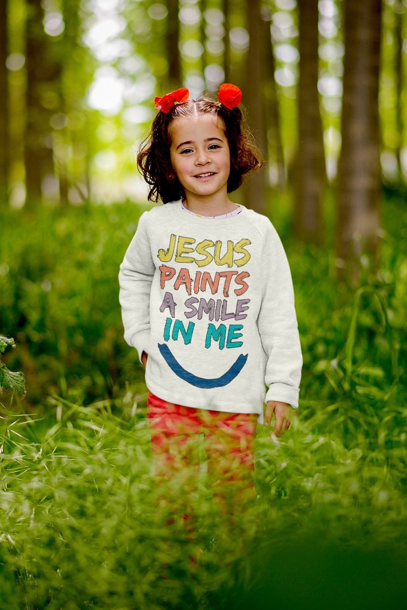 Christliche Kinderkleidung: Pullover - Jesus paints a smile in me von Christliche Kleidung